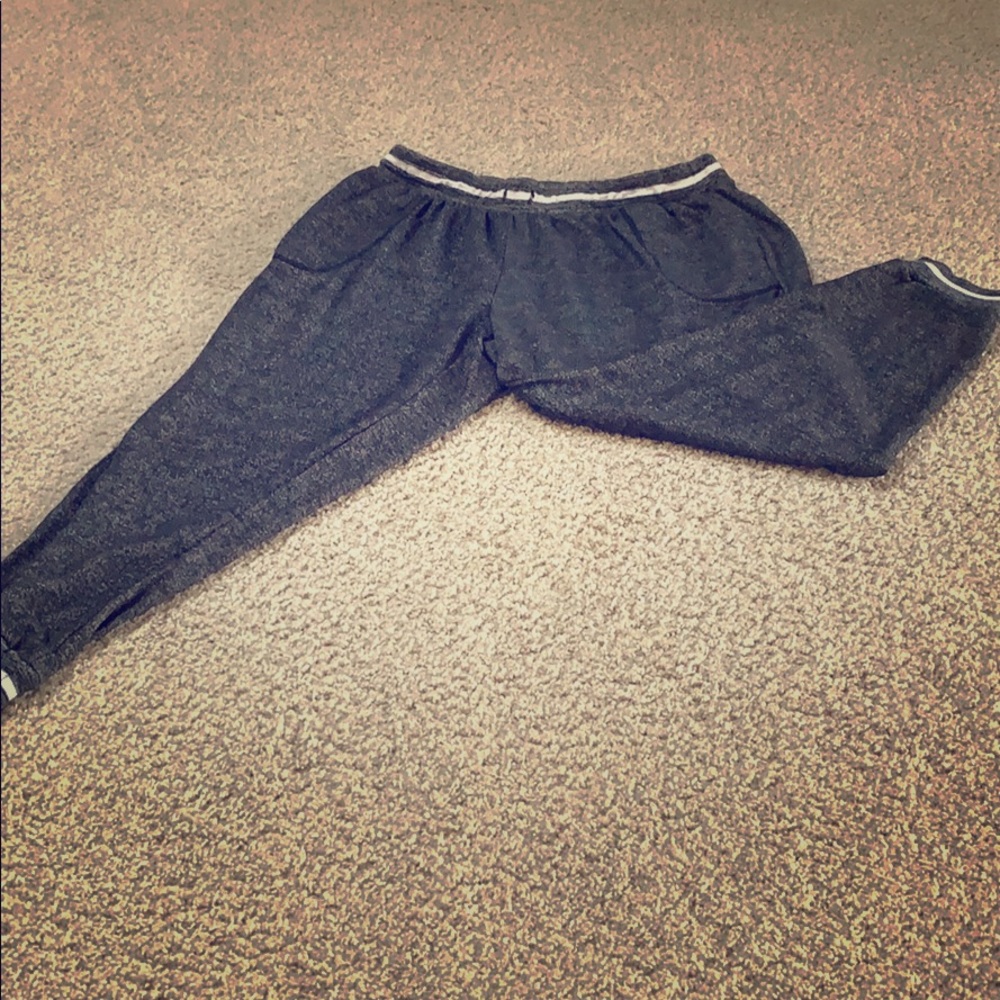 White and gray sweatpants